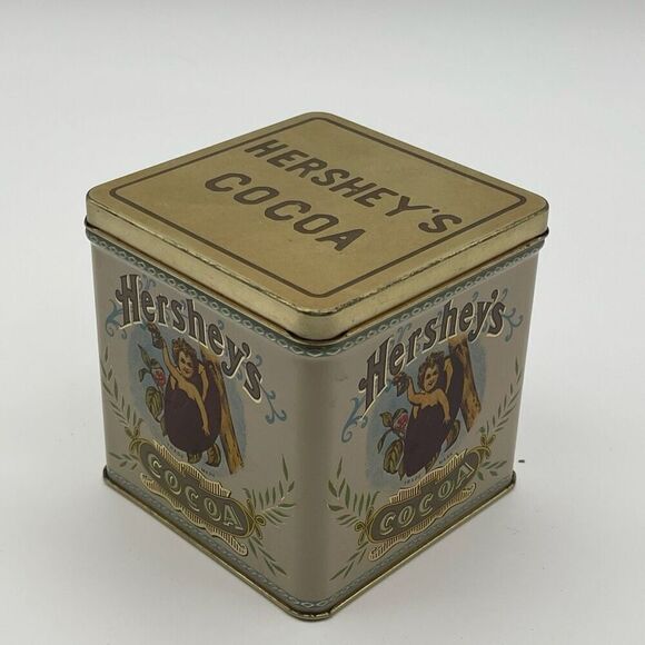 Hershey's Tin Gold Cocoa Square Metal Empty Container Bristolware - Picture 7 of 13